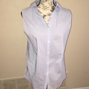 Halogen size large light blue cotton sleeveless